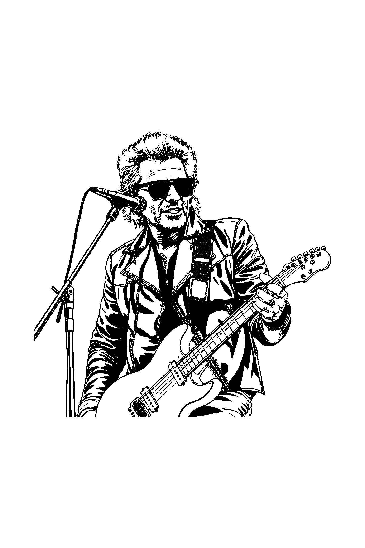 Coloriage Johnny Hallyday gratuit à imprimer - Johnny Hallyday assis qui sourit de tout son cœur Coloriage Johnny Hallyday gratuit à imprimer : Johnny Hallyday assis qui sourit de tout son cœur