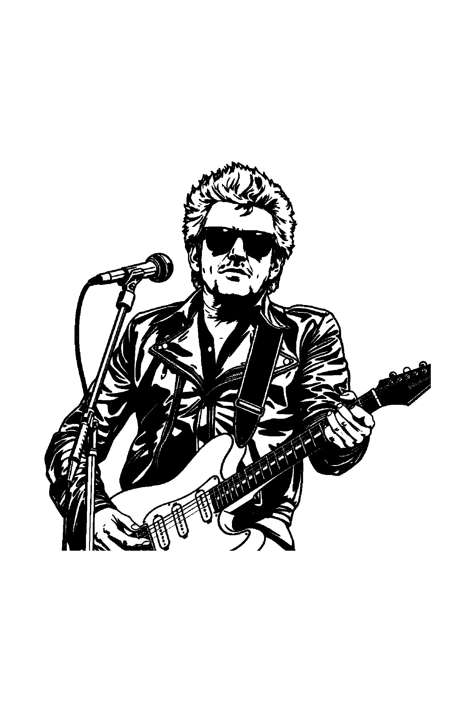 Coloriage Johnny Hallyday gratuit à imprimer - une silhouette de concert dans une pose de profil simple Coloriage Johnny Hallyday gratuit à imprimer : une silhouette de concert dans une pose de profil simple