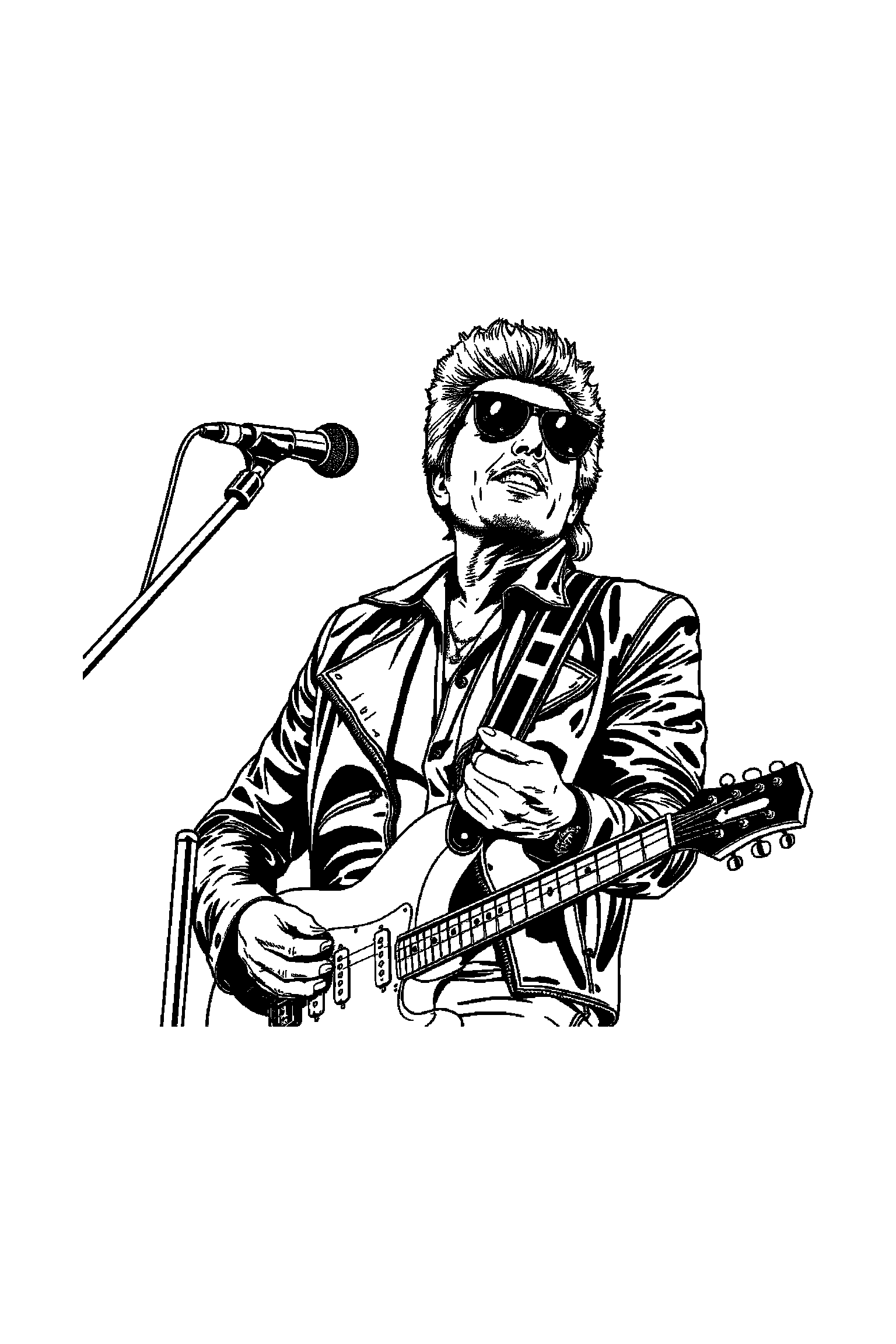 Coloriage Johnny Hallyday gratuit à imprimer - une silhouette de concert avec un projecteur, lignes de projecteurs et arrière-plan complet Coloriage Johnny Hallyday gratuit à imprimer : une silhouette de concert avec un projecteur, lignes de projecteurs et arrière-plan complet