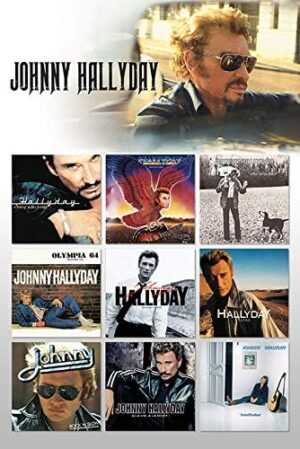 Maxi poster Johnny Hallyday Covers en papier multicolore 61 x 91,5 cm