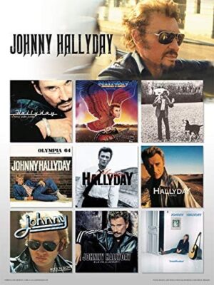 Toile imprimée Johnny Hallyday multicolore 30 x 40 cm