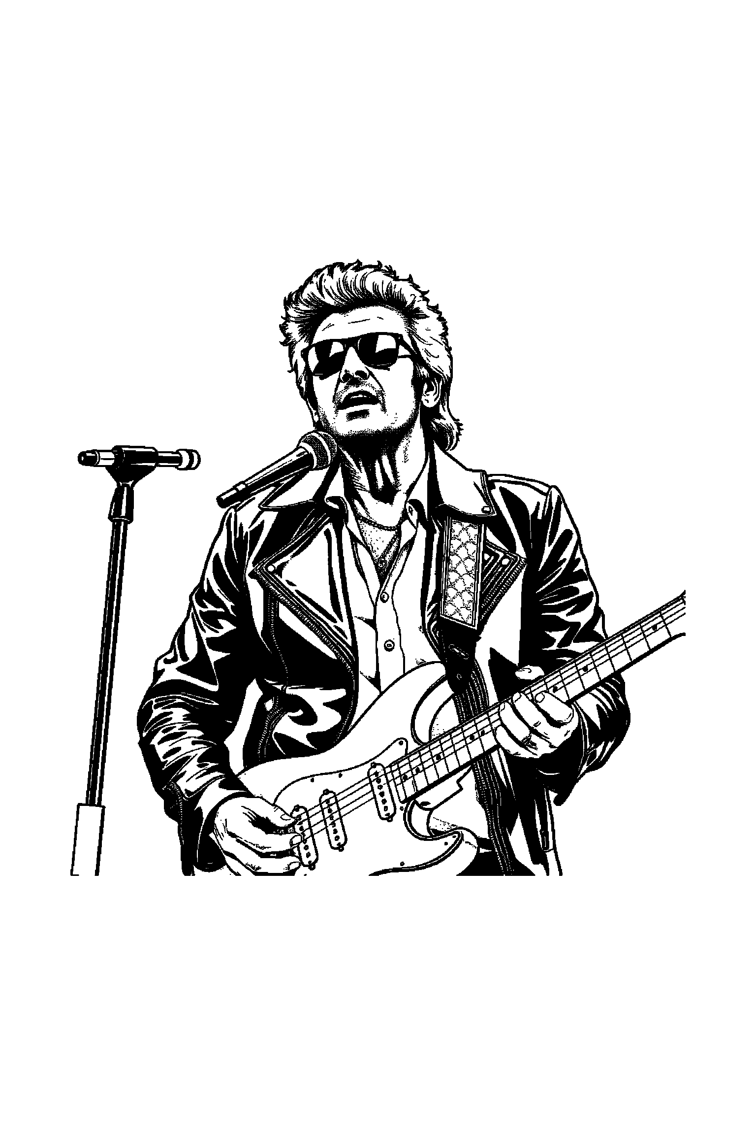 Coloriage Johnny Hallyday gratuit à imprimer - poster A4 détaillé de Johnny Hallyday avec mandala étoiles Coloriage Johnny Hallyday gratuit à imprimer : poster A4 détaillé de Johnny Hallyday avec mandala étoiles