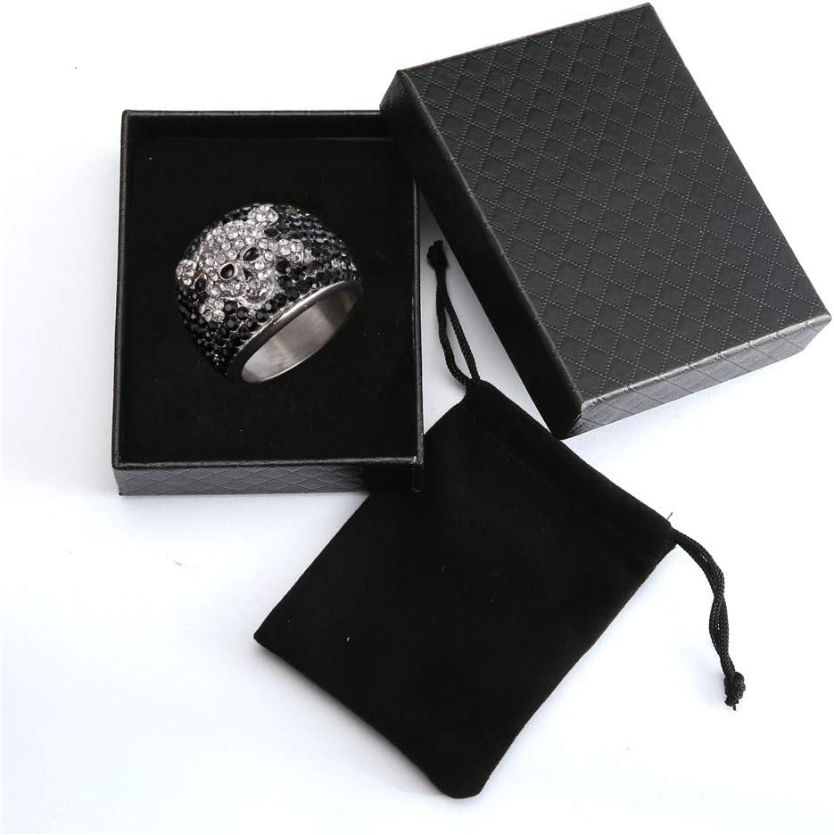 Bague Johnny Hallyday en acier inoxydable titane, anneau crâne Ringskull-A – Image 7