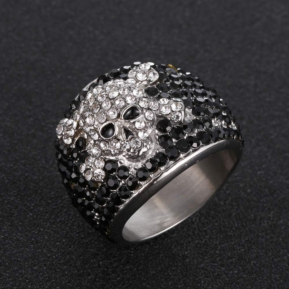 Bague Johnny Hallyday en acier inoxydable titane, anneau crâne Ringskull-A – Image 5