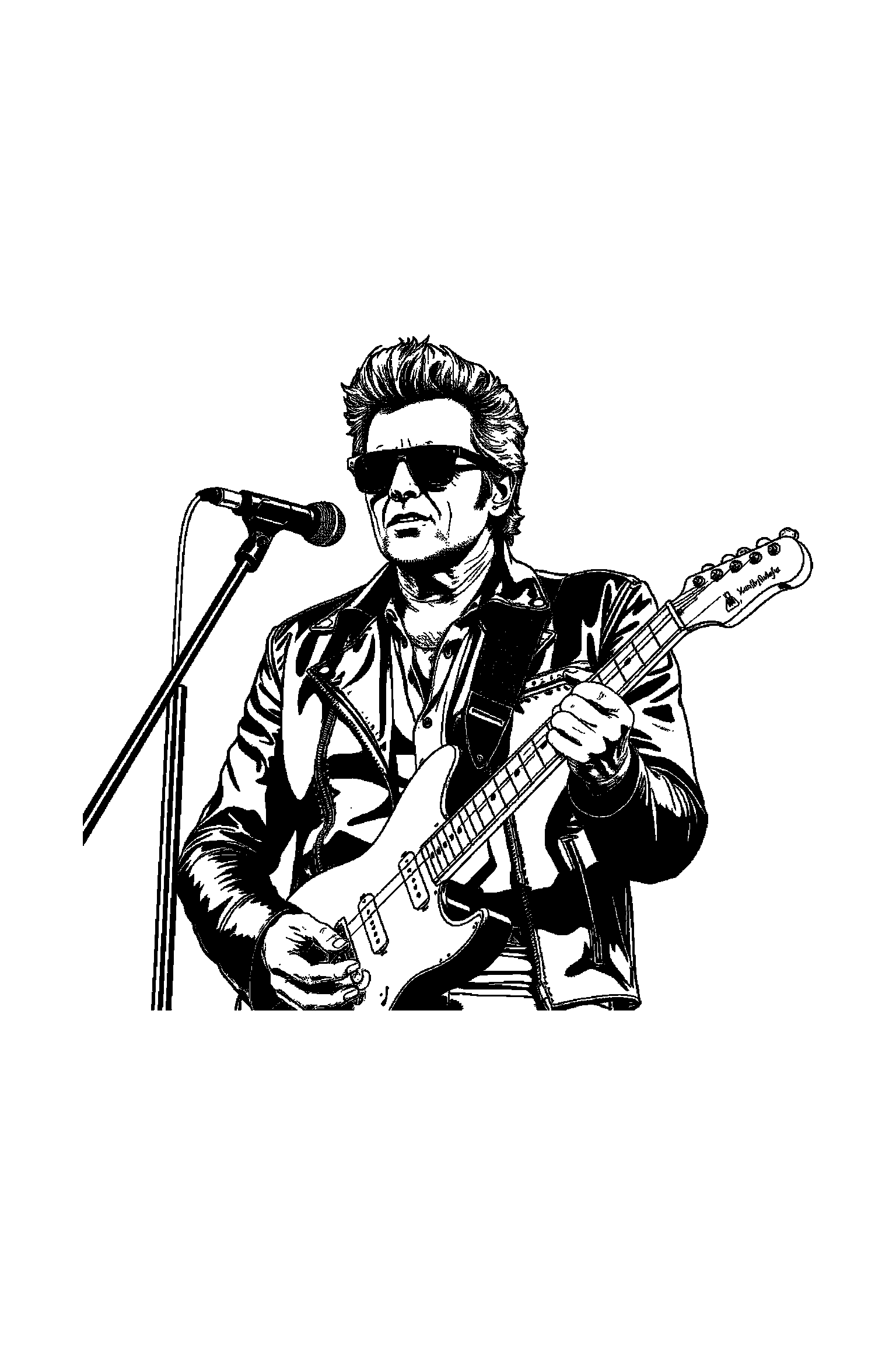 Coloriage Johnny Hallyday gratuit à imprimer - poster A4 détaillé de Johnny Hallyday avec mandala étoiles Coloriage Johnny Hallyday gratuit à imprimer : poster A4 détaillé de Johnny Hallyday avec mandala étoiles