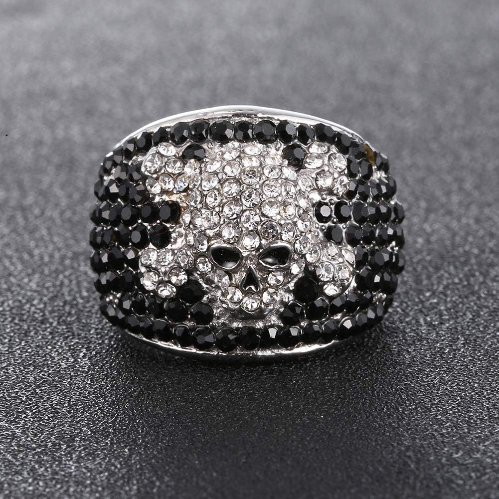 Bague Johnny Hallyday en acier inoxydable titane, anneau crâne Ringskull-A – Image 4