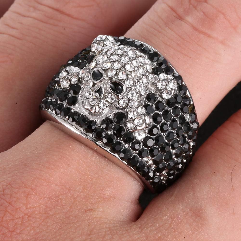 Bague Johnny Hallyday en acier inoxydable titane, anneau crâne Ringskull-A – Image 2