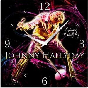 Pendule toile concert Johnny Hallyday