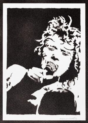Affiche Johnny Hallyday graffiti faite main par Moreno Mata