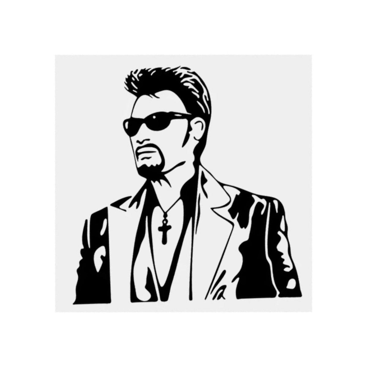 Autocollant Johnny Hallyday 6 modèles en 10 CM ou 20 CM – Image 5