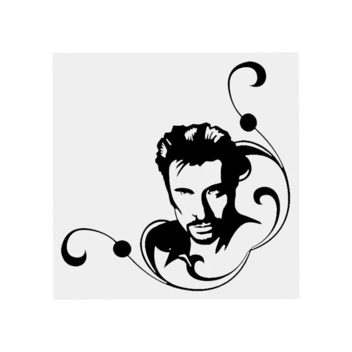 Autocollant Johnny Hallyday 6 modèles en 10 CM ou 20 CM – Image 6