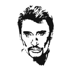 Autocollant Johnny Hallyday, 14 modèles et 4 tailles