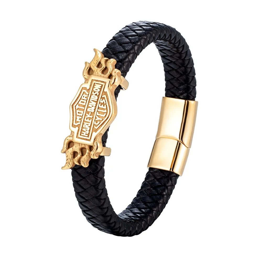 Bracelet en cuir Johnny Hallyday Biker, modèles 1 à 3 en 19 cm, 21 cm ou 23 cm – Image 3