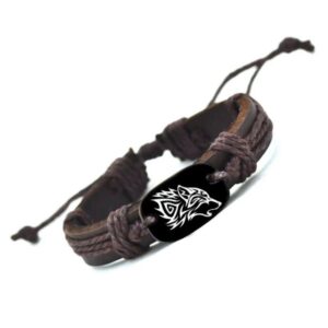 Bracelet en cuir Johnny Hallyday Loup