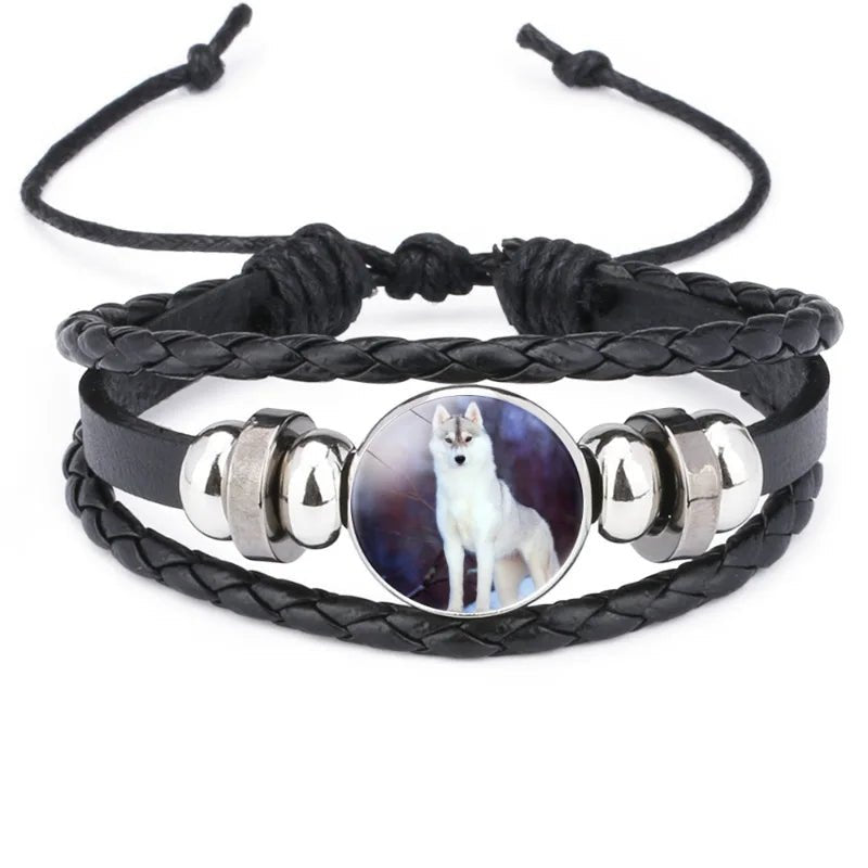 Bracelet cuir Johnny Hallyday photo loup, 16 modèles au choix – Image 5