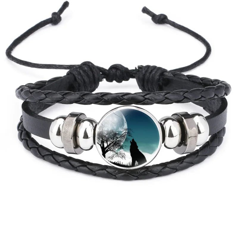 Bracelet cuir Johnny Hallyday photo loup, 16 modèles au choix – Image 3