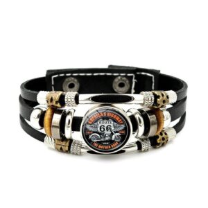 Bracelet cuir Johnny Hallyday photo Route 66, 12 modèles