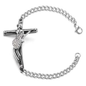 Bracelet Johnny Hallyday croix, coloris au choix