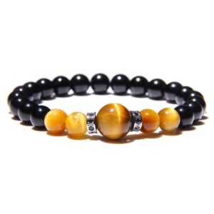 Bracelet perle Johnny Hallyday jaune tailles 17 à 23 cm