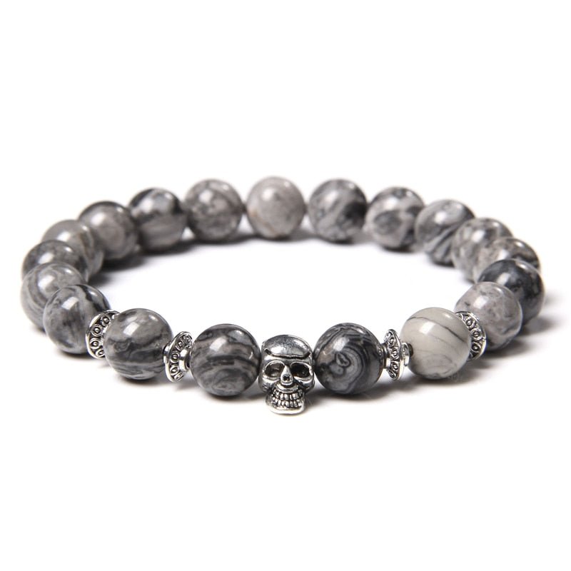 Bracelet perle Johnny Hallyday tête de mort, 18 modèles et 4 tailles – Image 8