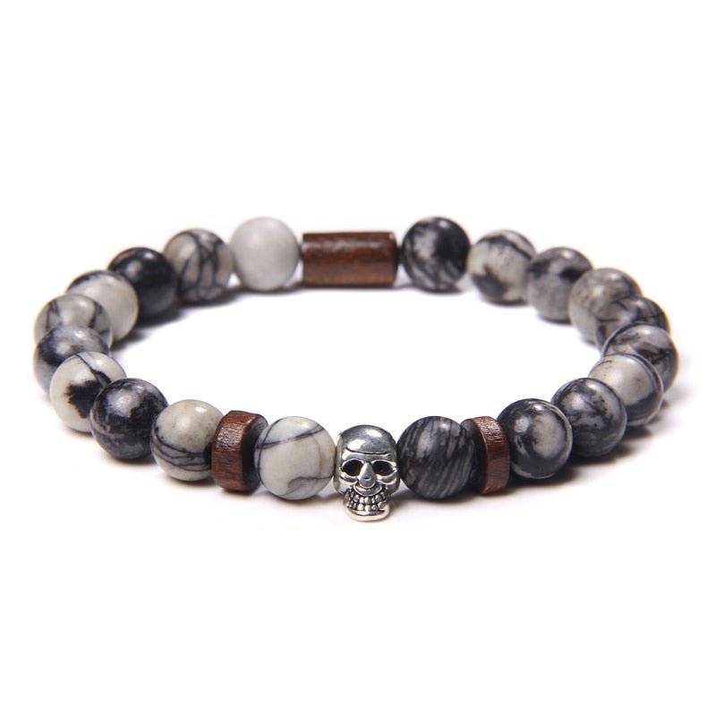 Bracelet perle Johnny Hallyday tête de mort, 18 modèles et 4 tailles – Image 6