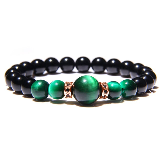 Bracelet perle Johnny Hallyday vert tailles 17 à 23 cm – Image 4