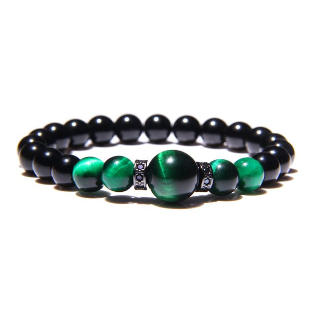 Bracelet perle Johnny Hallyday vert tailles 17 à 23 cm – Image 2
