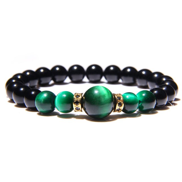 Bracelet perle Johnny Hallyday vert tailles 17 à 23 cm – Image 3