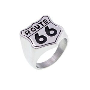 Chevalière Route 66 Johnny Hallyday, coloris et tailles au choix