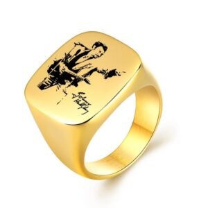 Chevalière Johnny Hallyday signature dorée, 13 modèles