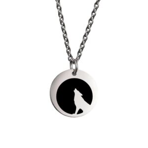 Collier pendentif Johnny Hallyday médaillon loup, 4 versions et 3 couleurs