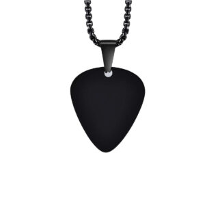Collier pendentif Médiator #3 Johnny Hallyday, coloris noir ou argent