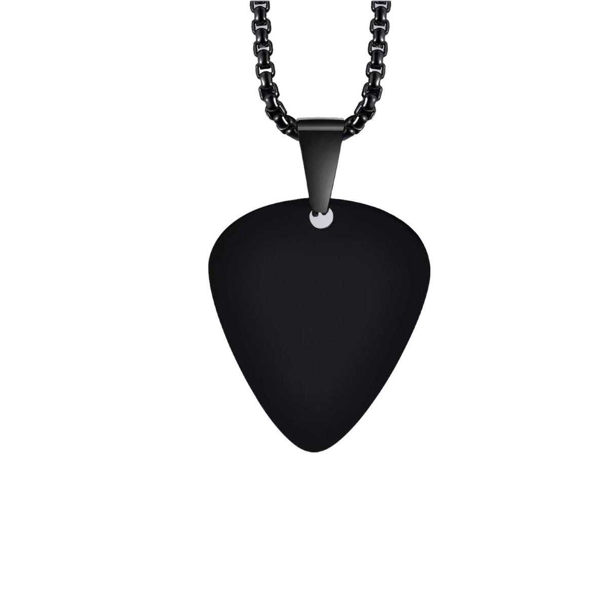 Collier pendentif Médiator #3 Johnny Hallyday, coloris noir ou argent