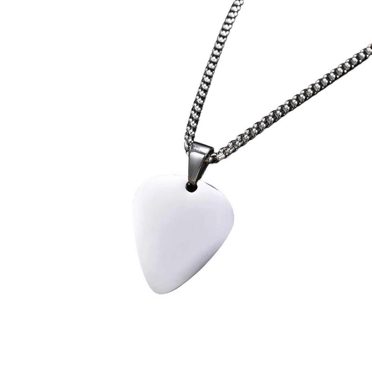 Collier pendentif Médiator #3 Johnny Hallyday, coloris noir ou argent – Image 2