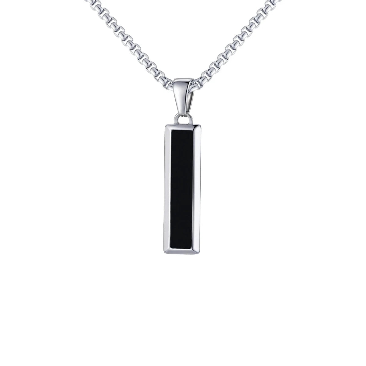 Collier pendentif Johnny Hallyday Noir c'est noir #1, finition Argent ou Or