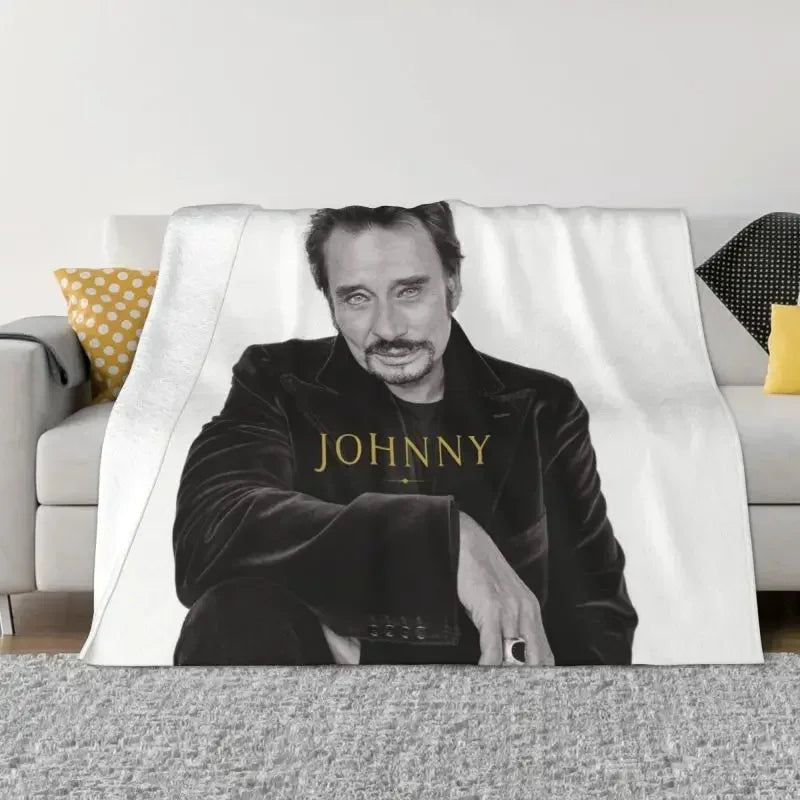 Couverture en flanelle Johnny Hallyday, 8 modèles et 3 tailles