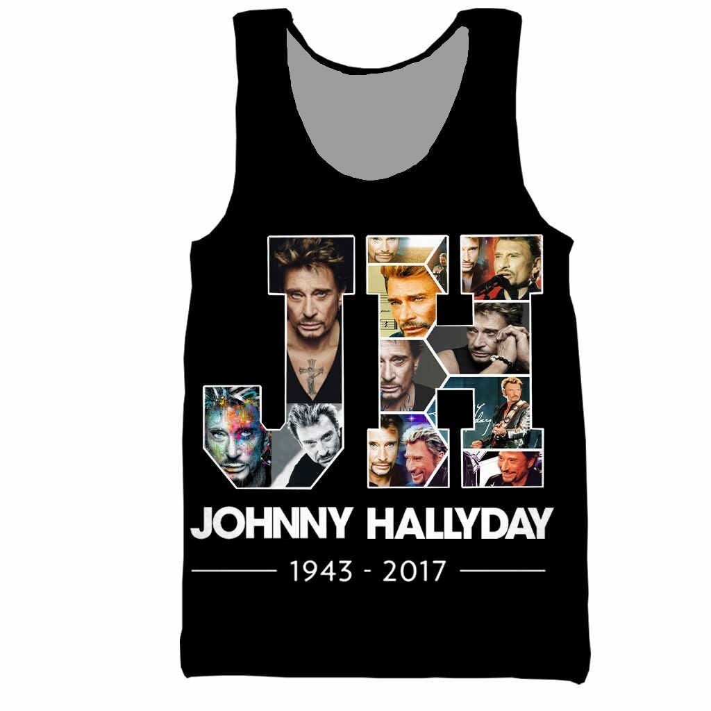 Débardeur Johnny Hallyday, tailles S à 6XL