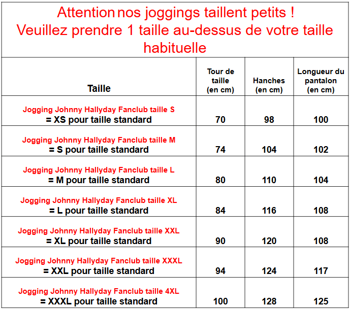Jogging Johnny Hallyday #7, tailles S à 4XL – Image 2
