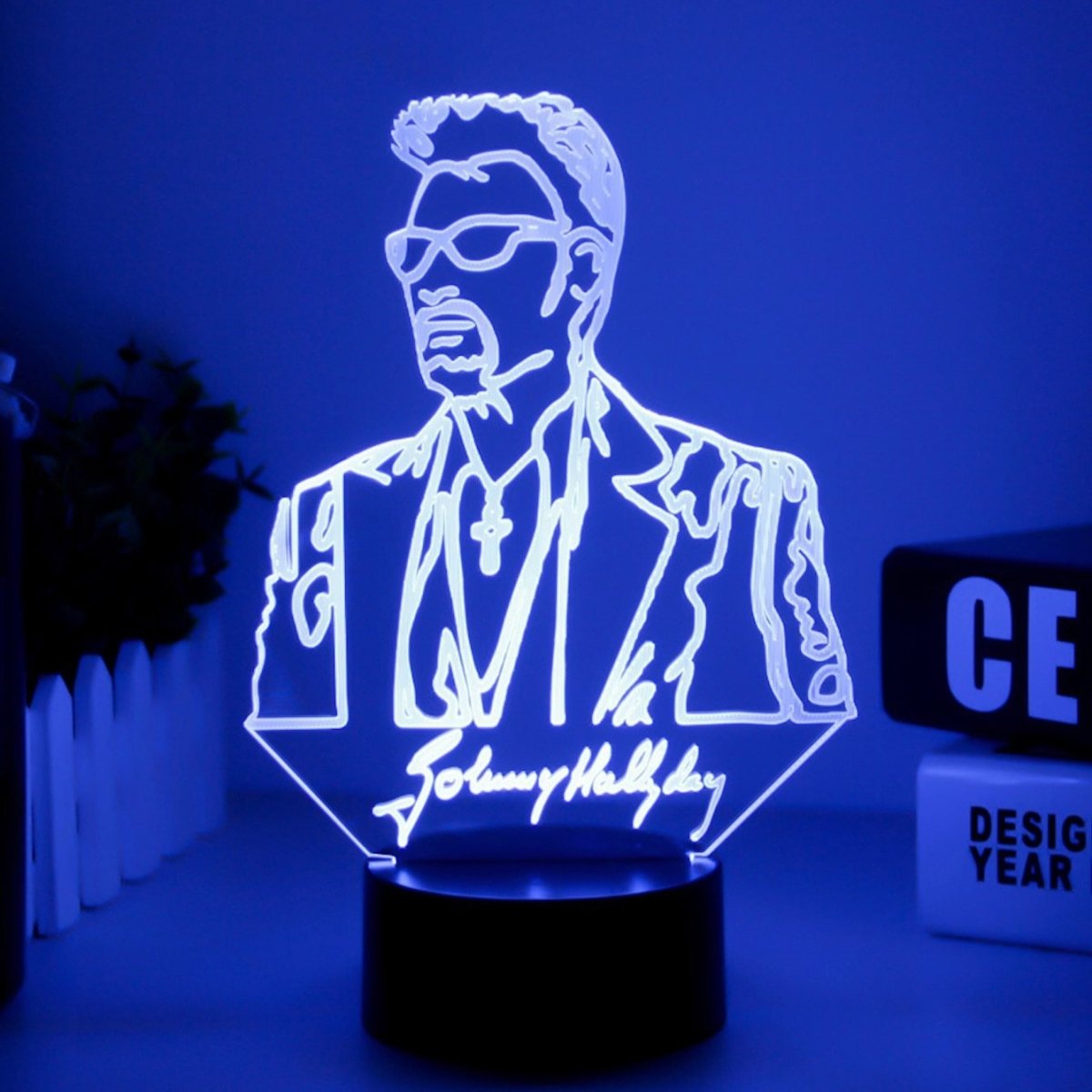 Lampe LED Johnny Hallyday #1, 7 couleurs – Image 7