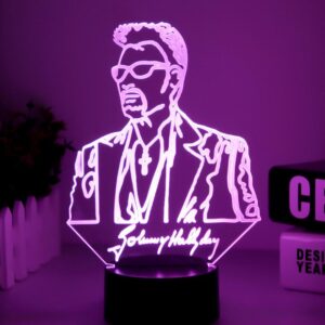 Lampe LED Johnny Hallyday #1, 7 couleurs