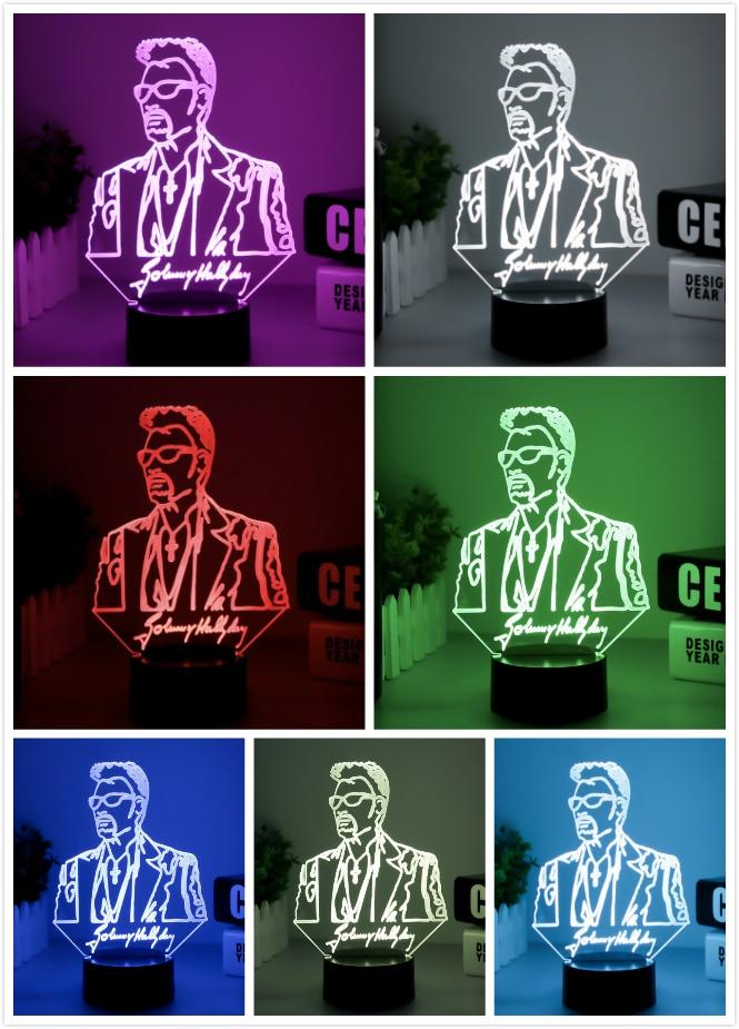 Lampe LED Johnny Hallyday #1, 7 couleurs – Image 2