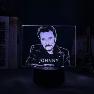 Lampe LED Johnny Hallyday #3, 7 couleurs