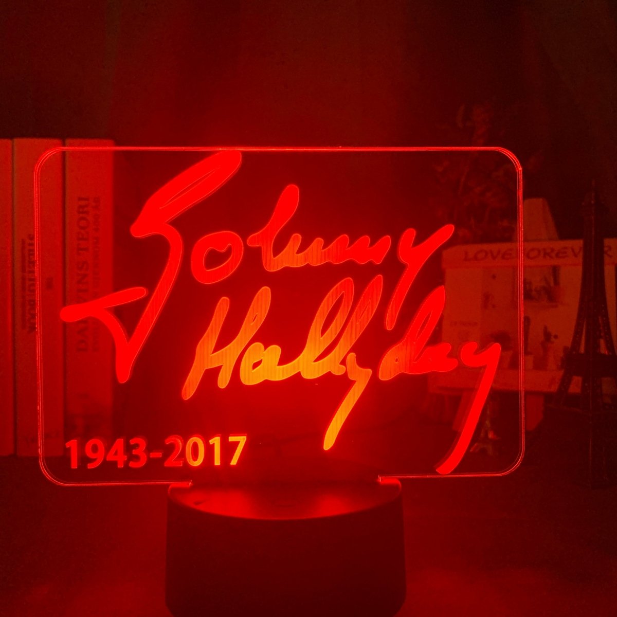 Lampe LED Johnny Hallyday Signature #2 7 couleurs – Image 2