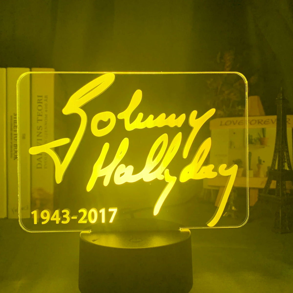 Lampe LED Johnny Hallyday Signature #2 7 couleurs