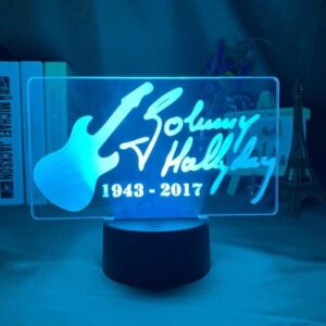 Lampe LED Signature Johnny Hallyday #1, 7 couleurs