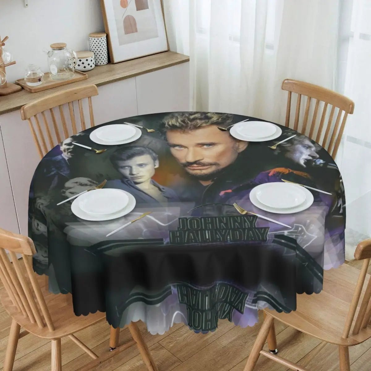 Nappe ronde Johnny Hallyday pour table, plusieurs modèles – Image 5