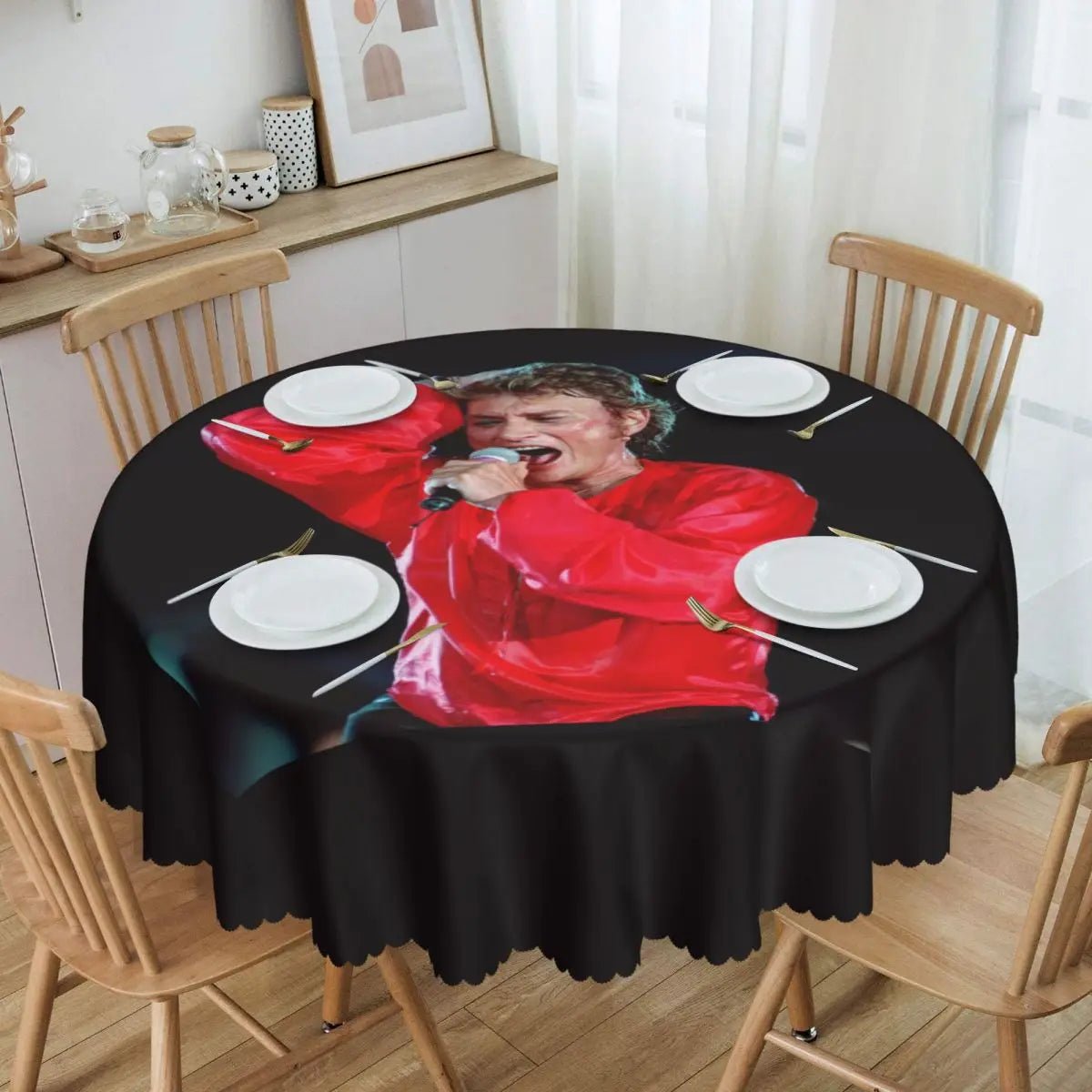 Nappe ronde Johnny Hallyday pour table, plusieurs modèles – Image 2