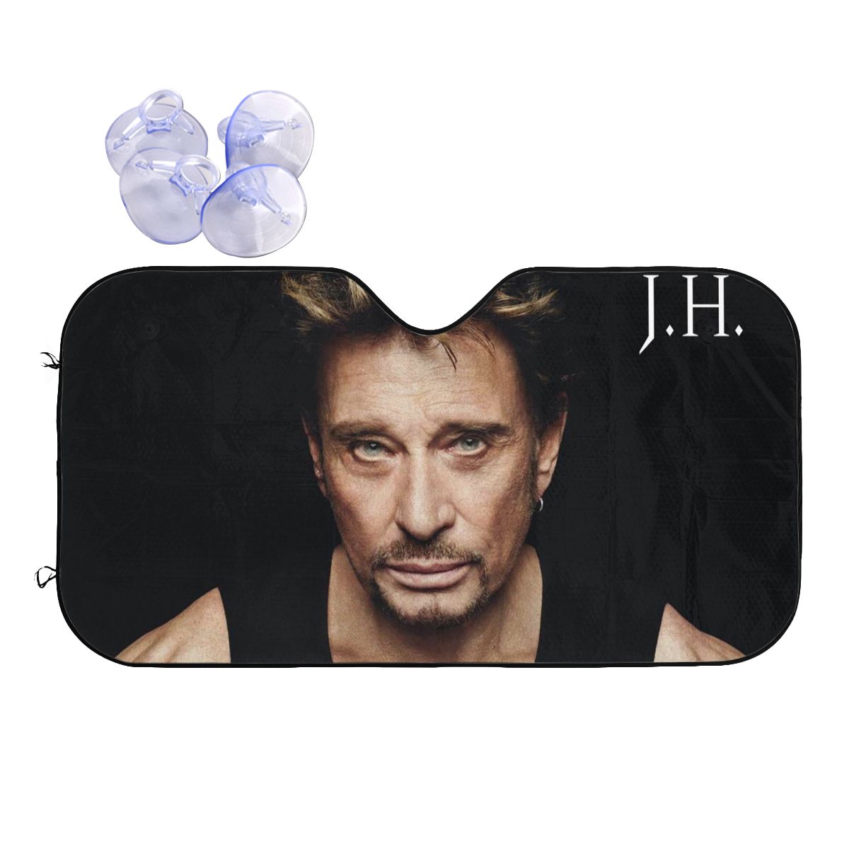 Pare-soleil voiture Johnny Hallyday, modèle 2, 130 cm x 70 cm ou 140 cm x 76 cm