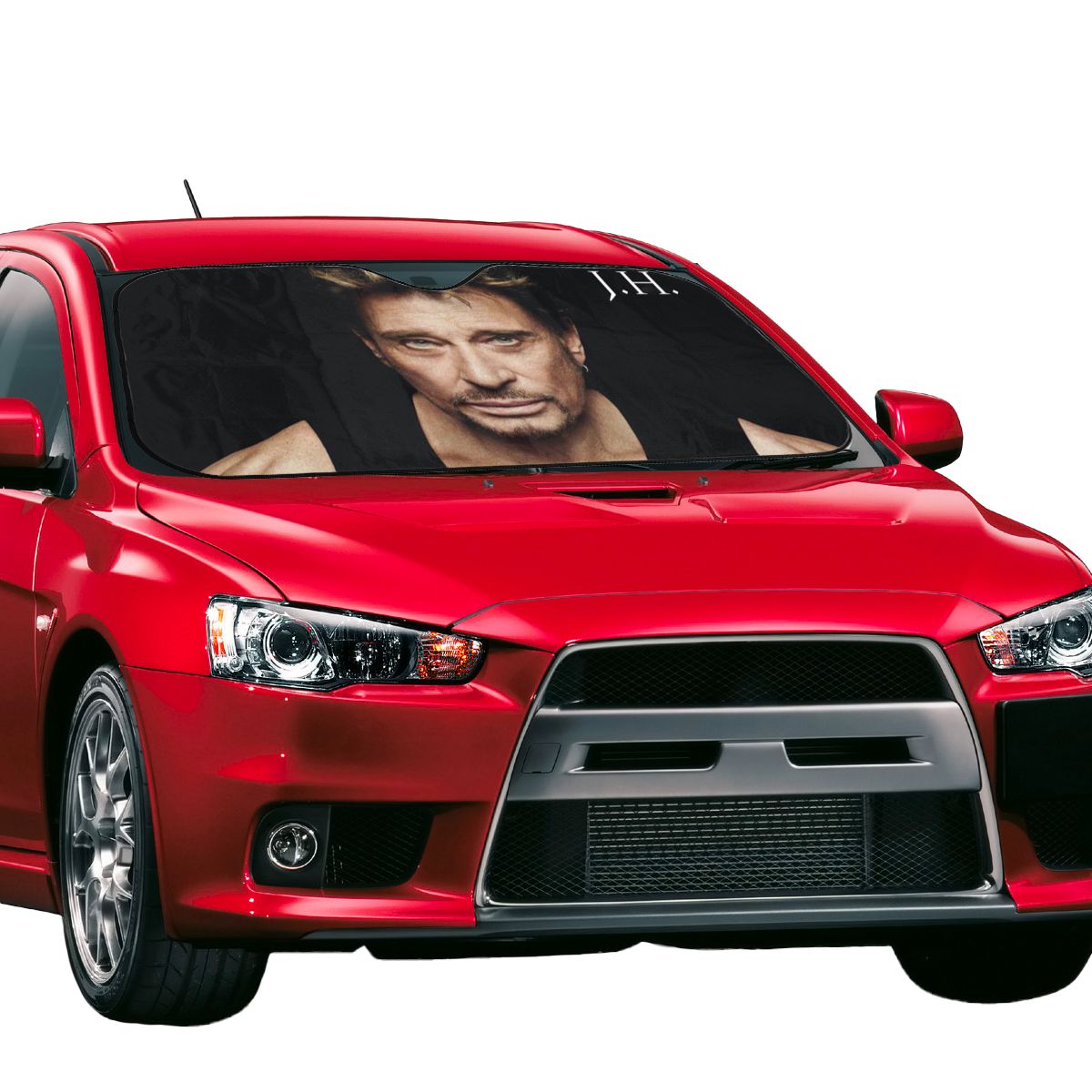 Pare-soleil voiture Johnny Hallyday, modèle 2, 130 cm x 70 cm ou 140 cm x 76 cm – Image 3