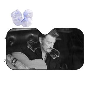 Pare-soleil de voiture Johnny Hallyday avec tailles 130 cm x 70 cm ou 140 cm x 76 cm